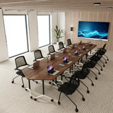 Folding Conference Table 47.2",Modern Conference Room Tables with Wheels,Training Meeting Table with Flip-Top & Strong Metal Frame