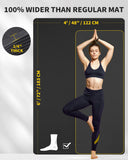 CAMBIVO Large Yoga Mat (6'x 4'), Extra Wide Workout Mat for Men and Women, 1/3 &1/4 Thick Exercise Fitness TPE Mat for Home Gym, Yoga, Pilates, Workout (Black),6mm CAMBIVO