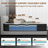 12 Inch Multilayer Hybrid Queen Mattress|Cochones Mattress|Nectar Mattress|Medium Firmness|Cool and Breathable|Individual Pocketed Springs for Motion Isolation| in a Box