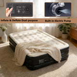 PABCZZ air Mattress Queen with Built in Pump – 18-Inch Thickened Inflatable Mattress for Easy Travel, Supports Up to 650 Pounds（Black）