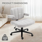 Home Office Chair, Fabric Cross Swivel Desk Chair with Wheel, Adjustable Height Computer Chair for Study Work Gaming (Grey)