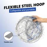 QualyQualy Bridge and Pier Fishing Net, Foldable Drop Net for Pier Fishing with Rope, Landing Net Soft Steel Hoop and Nylon Mesh (39''×36'')