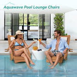 Homenjoy Pool Lounge Chairs Set of 2 with Armrest & Cupholder, 8-10 Shallow