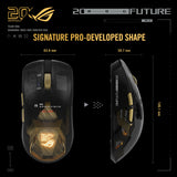 ASUS ROG 20th Edition Harpe II Extreme – Wireless Esports Gaming Mouse – 82g Lightweight, Tri-Mode Connectivity, 65K DPI, 8K Hz Polling, 24K Gold-Plated, Web Config – Gold/Black
