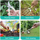 Garden Tool Set, 7 Pcs Floral Gardening Set for Women Leaf Camouflage Gardening Kit with Garden Tool Bag