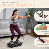 Lifepro Waver Vibration Plate Exercise Machine – High-Intensity Vibration Plate for Lymphatic Drainage – Full-Body Workout Vibrating Platform with Loop Bands – Fitness Equipment for Strength & Toning