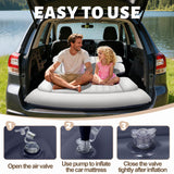 Chsuiwe SUV Air Mattress, Thickened Car Air Mattress with Electric Pump, Air Mattress for SUVs with 2 Pillows, Flocking Inflatable Bed for Cars, car Bed for SUV Trunk, Camping Road Trip (Gray)