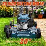 SENIX 144 cc Gas Lawn Mower, 20 inch 4-Cycle Push Mower, Side Discharge, 5 Position Cutting Height Adjustment, Low Noise & Fuel-Efficient for Lawn, Yard and Garden (LSPG-L5)