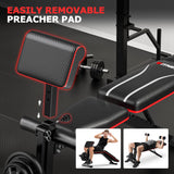 Foldable Workout Bench with Leg Extension, Adjustable Weight Bench w/Preacher Culr, Extended Headrest, Collapsible Bench for Home Gym Strength Training Exercise Full Body Banco de Pesas 880LBS Fostoy