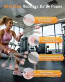 VividPulse Pink 2PCS Weighted Ropeless Battle Ropes for Home Gym - Portable & Quiet Training Rope for HIIT, Strength & Low-Impact Cardio - Full Body Workout Equipment for Men & Women