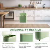 Trash Can with Lid 3.2 Gallon Narrow Trash Can Small Plastic Trash Bin 12 Liter with Press Type Lid for Bedroom Bathroom