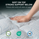 Manchot Signature King 14 Inch Firm Hybrid Mattress Reinforced Center Support, No Sink in the Middle, Breathable Comfort with Dupont Fiber, Back & Stomach Sleepers