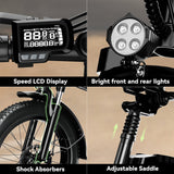 Foldable Electric Bike for Adults, 48V 20Ah Removable Lithium Battery up to 80Miles
