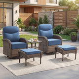 Outdoor Swivel Rocking Chair Patio Set (5-Piece), High-Back