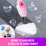 Steam Mop & Detachable Handheld Steamer 2-in-1 Design, 20s Fast Heat-Up, 16FT Power Cord, 10-in-1 Multi-Purpose Steam Cleaner for Hardwood Floors/Carpet/Tile/Grout/Window/Stove for Deep Home Cleaning