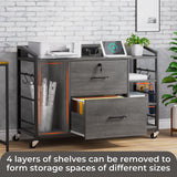 File Cabinet, Filing Cabinet fits Legal/Letter Size, 2 Drawer File Cabinets for Home Office with Lock
