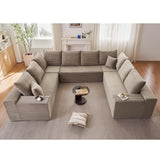 Sectional Cloud Couch for Living Room, Big Comfy Corduroy Couches Set with Fluffy Memory Foam