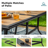 MFSTUDIO Patio Dining Set for 6, Metal Outdoor Table and Chairs Set