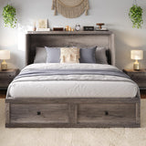 LUXOAK Full Murphy Cabinet Bed with with Storage & Charging Station