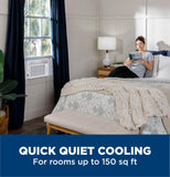 GE Window Air Conditioner Unit, 5,000 BTU for Small Rooms up to 150 sq ft. with Manual Adjustable Fan and Cooling Settings, Perfect for Small Bedroom or Living Room, Easy Install Kit Included, White