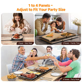 FEPPO Electric Warming Tray, 4-in-1 Food Warmers for Parties Buffet with 10 Temp Settings and Timer, 33"x15" Glass Surface Warming Mat for Food, Modular Buffet Hot Plates for Catering and Gatherings