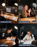 2 Packs Desk Ring Light with Stand for Video Conference