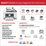 Canon Megatank GX4020 All-in-One Wireless Supertank Printer with Print, Copy, Scan and Fax | Auto Document Feeder