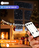 Ecoeve Christmas String Lights, 8 Modes Twinkle Fairy Lights Indoor Outdoor, Remote Control with Timer Function, 66FT 200 LED Warm Glow Hanging Twinkle Lights for Porch