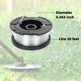 String Trimmer Line for Black and Decker ,AF-100 String Trimmer Replacement Spool, 30ft 0.065" Trimmer Line Replacement Spool for Black and Decker Weed Eater String(6 Line Spools, 1 Caps, 1 Springs)