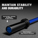 RitFit Barbell Weight Set - 4/6FT Olympic Barbell with Weight Plates (55-275LB Total) - Weightlifting Equipment for Squats, Curls, Deadlifts, Presses, 4FT Black/Blue Bar with 35LB Plates