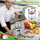 POWLAB Commercial Vegetable Chopper & French Fry Cutter, Stainless Steel Manual Dicer, 3 Blades (1/4", 3/8", 8-Wedge), Suction Base, Fast Tomato Onion Potato Cutter for Restaurant & Home Kitchen