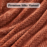 NEWCOSPLAY Super Soft King Blanket Coffee Premium Silky Flannel Fleece Leaves Pattern Lightweight Bed Blanket All Season Use (Coffee, King(90"x110"))