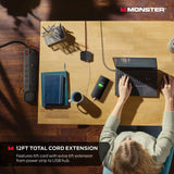 Monster Power Vertex Surge Protector with Detachable USB Power Strip (Black, Power Vertex XL)