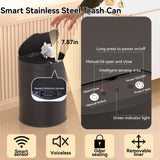 LJIACLEA Bathroom Trash Can with Lid 2.6 Gallon Stainless Steel TrashCans Automatic Bathroom Garbage Can for Bedroom, Kitchen, Office