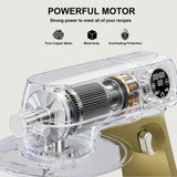 8.45 QT All Metal Stand Mixer,10 Speed Large Capacity Kitchen Mixer with Digital Timer & Tilt-Head, Electric Mixer with Whisk Dough Hook Mixing Beater for Baking (Champagne)