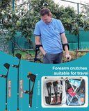 Forearm Crutches for Adults Have Elastic Crutches Padding for The Elbow+Hand Padding, Increases Walking Comfort