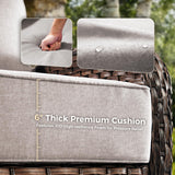 Outdoor Furniture Cushions, 6 inch Thick Seat Cushions for Outdoor Furniture, Waterproof 22x24 Patio Couch Cushions, Replacement Chair/Sofa Cushion, Include 3 Back & 3 Seat Cushion, Thick/Beige