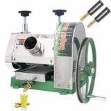 Manual Sugarcane Juice Machine, Commercial Sugar Cane Press, 3 Rollers Sugar Cane Juicer, Sugarcane Extractor, Sugar Cane Juice Squeezer with Handwheel and Two Knives for Homes and Shops TECHTONGDA