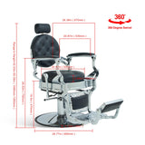 Lilfurni Vintage Barber Chair for Hairdressers Heavy Tattoo Shampoo Beauty Salon Equipment(Black)