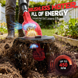 Cordless Tiller Cultivator Compatible with Milwaukee 18V Battery, Ecarke 450RPM Brushless Garden Rototiller,48 Steel Tines, 9"W×6.3"D,Foldable Soil Tilling Tool for Garden Lawn Landscaping (Tool Only)