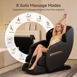 Real Relax 2026 Massage Chair Full Body,Zero Gravity Upgraded SL-Track Massage Recliner with 8 Auto Modes,Added Voice Broadcast,Child Lock and Pause Button,Headrest Cushion,Upgraded LCD Screen,Black