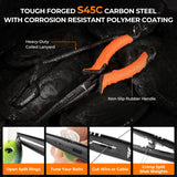 6pc Fishing Tool Kit - Corrosion Resistant Fishing Pliers with Lanyard, Fillet Knife, Floating Fish Lip Gripper KastKing