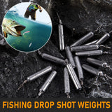 50 Pack Fishing Drop Shot Weights Lead Skinny Sinkers with Barrel Swivels Pencil Weight Bass Fishing Lead Sinker 1oz Dr.Fish