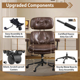 Ergonomic Office Chair Faux Leather Swivel Desk Chair for Home Office,Coffee