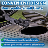 SafBbcue Round Cast Iron Grill Grate for Char-Griller AKORN Jr. Portable Kamado Charcoal Grill and Smoker Replacement Parts, Charcoal Grate for Kamado Akorn E86714 Grills Accessories, with Grid Lifter