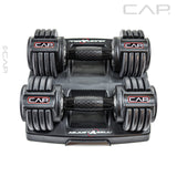 CAP Barbell 12.5 lb Pair ADJUSTABELL Adjustable Dumbbell with Contoured Full Rotation Handle, Honeycomb Design, Black CAP Barbell