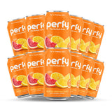 PERFY Healthy Soda for Brain & Mood – Nootropics w/L-Theanine & Turmeric + Real Fruit Juice – Caffeine-Free, Low Cal, Low Sugar, Keto, Gluten-Free (12-pack, Blood Orange Yuzu)