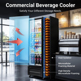 BODEGACOOLER Commercial Beverage Refrigerator and Cooler, 11.5 Cu.Ft Commercial Refrigerators Glass Door Fridge for Bar, drink