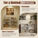 Expandable Bookshelf, Short Corner Bookshelf for Small Spaces, Small Ladder Book Shelf