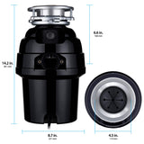 Eco Logic 3/4 Horsepower Garbage Disposal with Removeable Splash Guard, Attached Power Cord and Standard 3-Bolt Mounting System, Continuous Feed Disposer